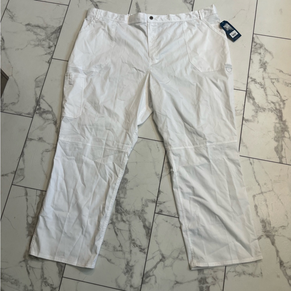 Cherokee Men's White Cargo scrub Pants